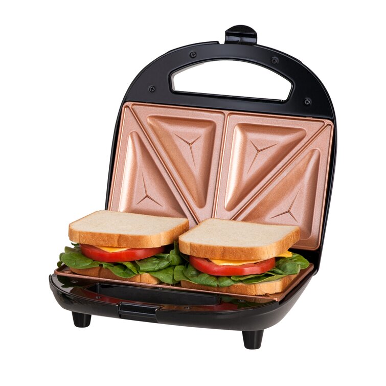 Ovente Electric Panini Press Grill Breakfast Sandwich Maker with Nonstick  Two-Sided Hot Plates, LED Lights