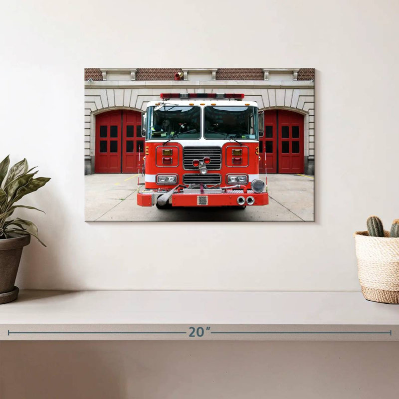 Mehar Big Red Fire Truck, 8" H x 12" W