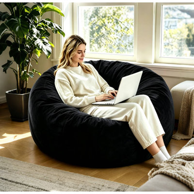 4 Ft Refillable Bean Bag Chair Classic,Comfy Lounger for Reading and Relaxation