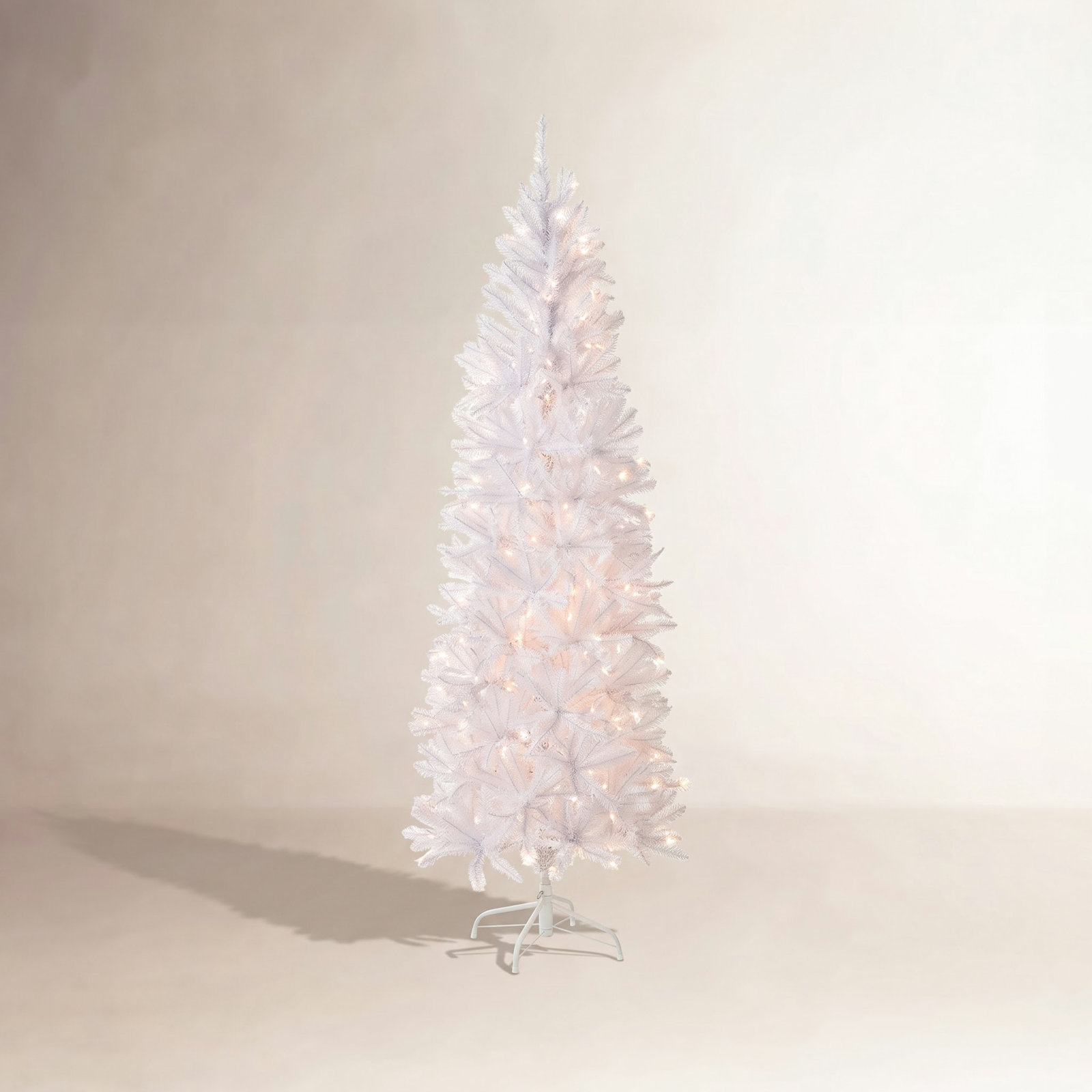 Slim Pre-Lit White Christmas Tree, 7'