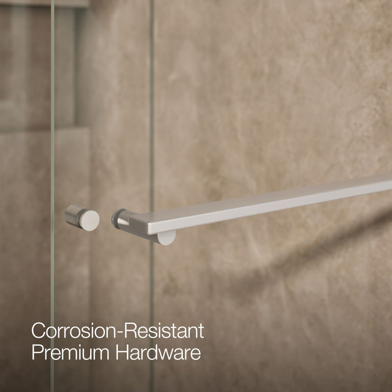 Revel 47.63'' x 70'' Double Sliding Shower Door with CleanCoat® Technology, Bright Polished Silver, Crystal Clear