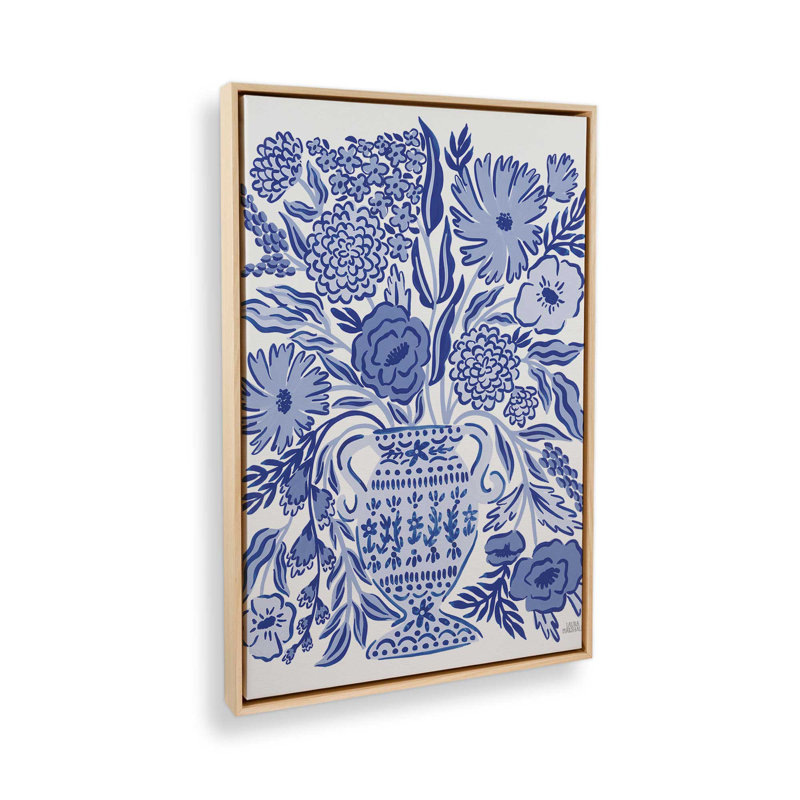 «Blue Reverie III» par Laura Marshall, reproduction d'art, H 48 po x l 36 po, Cadre flottant, Tanné