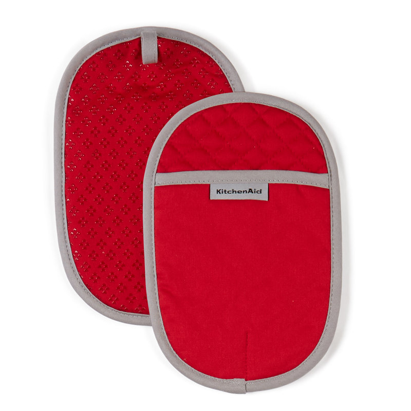 KitchenAid Asteroid Solid Diamond Potholder, Red, 6.5" W x 10" L