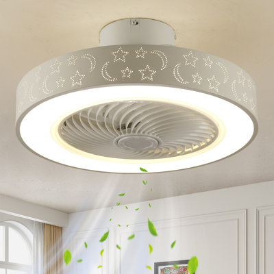 Sleep Under The Stars: Elegant Moon & Star Ceiling Fan Low Profile Marhan With Lights And Remote Control