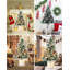 Arbre de Noël illuminé 3 pi avec pommes de pin, baies rouges et base bonhomme de neige pour décoration de table