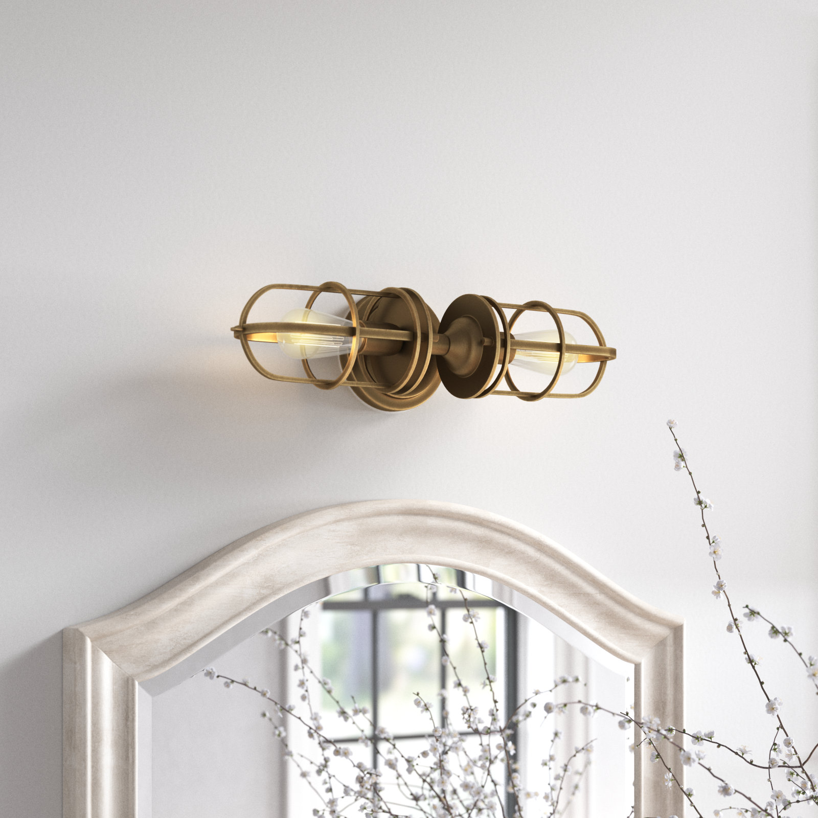 Anning 2 Light Dimmable Armed Sconce, Brass