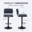 Adjustable PU Leather Bar Stool with Backrest, Footrest & 16" Stable Base-1715576812