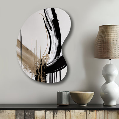 Cherylin - Irregular Shape Abstract Metal Wall Art, Asymmetrical Metal Wall Sculpture Print