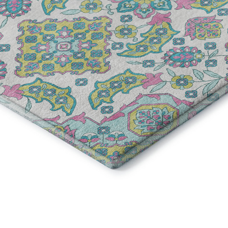 Premium Machine Washable Crestover AMF1853 Global Rug, Runner 2'3" x 7'6"