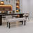 47.24" Wide Upholstered Dining Bench With Black Legs-1188993041