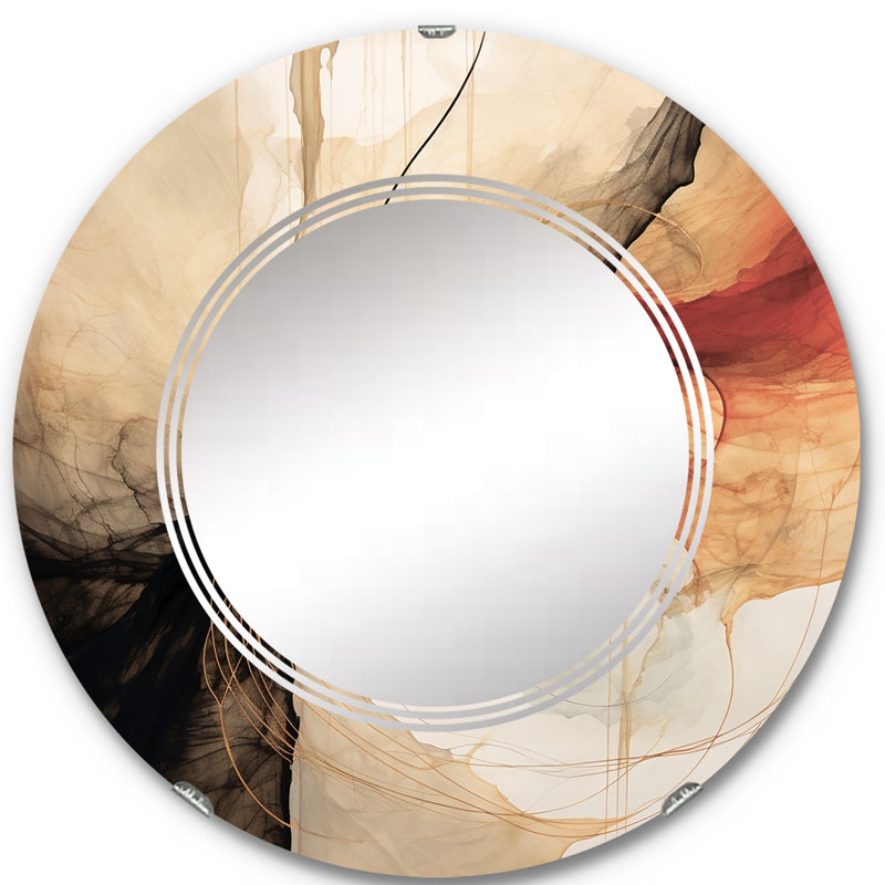 Castauqua - Miroir mural moderne rond, 24 po x 24 po