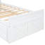 Lit simple en bois avec tête de lit, prises de courant et lit gigogne double extensible avec trois tiroirs pour plus d'espace