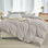 Ensemble de housse de couette à rayures 100% coton délavé