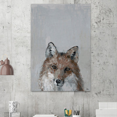 'Bonjour Fox' Print on Wrapped Canvas