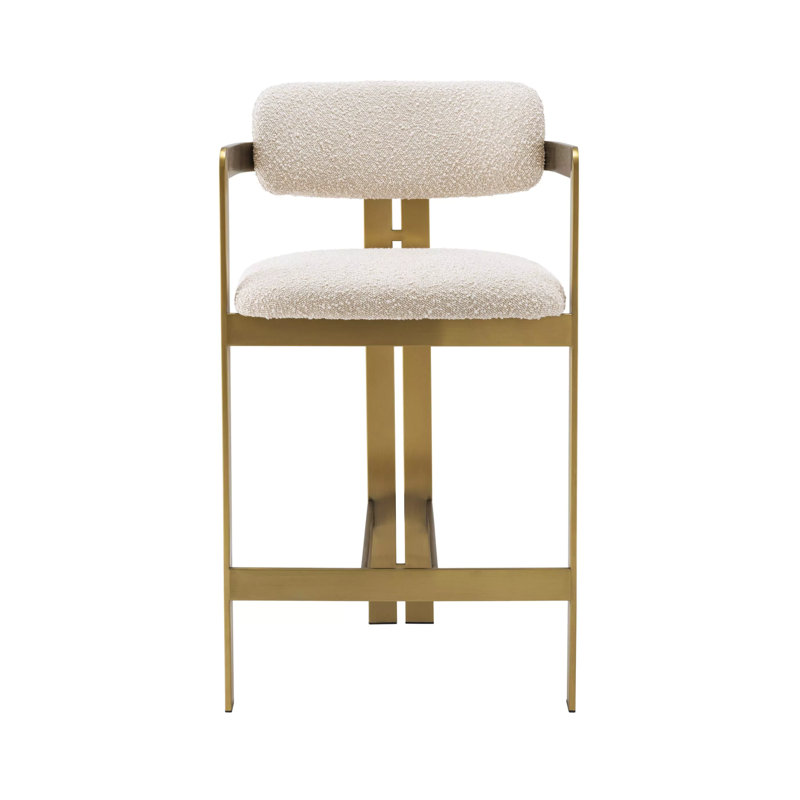 Donato Upholstered Stool with Metal Frame, Bar Stool (28" Seat Height)