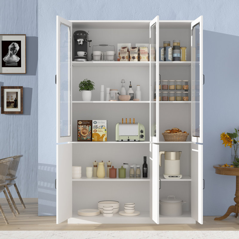 Grand garde-manger avec portes en verre