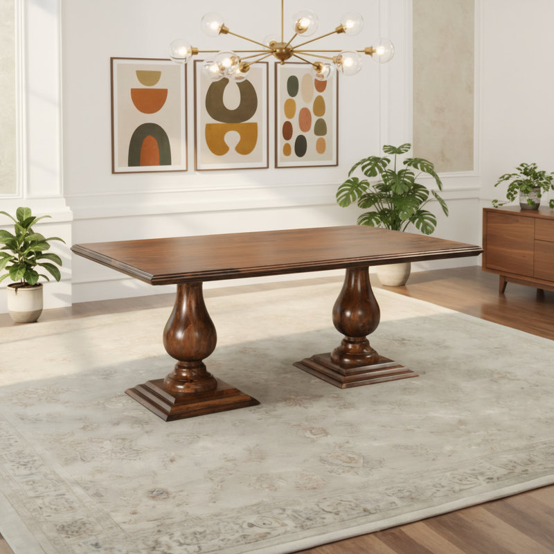 Josiane Solid Wood Dining Table, Natural, 42" W x 75" L