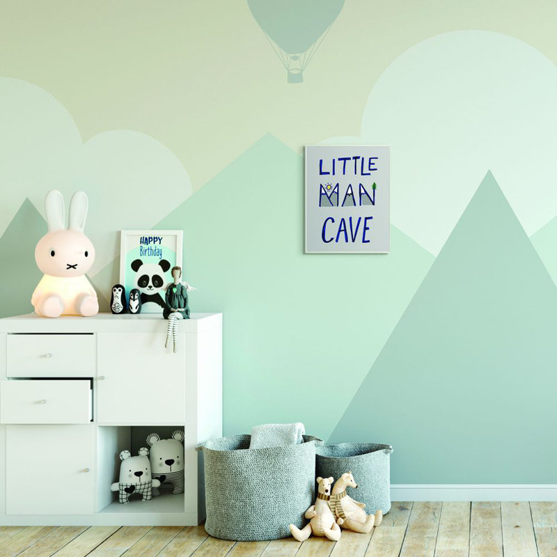 Décoration murale little man cave pour enfants Smeltzer, H 15 po x l 10 po x P 0,5 po, Plaque de bois