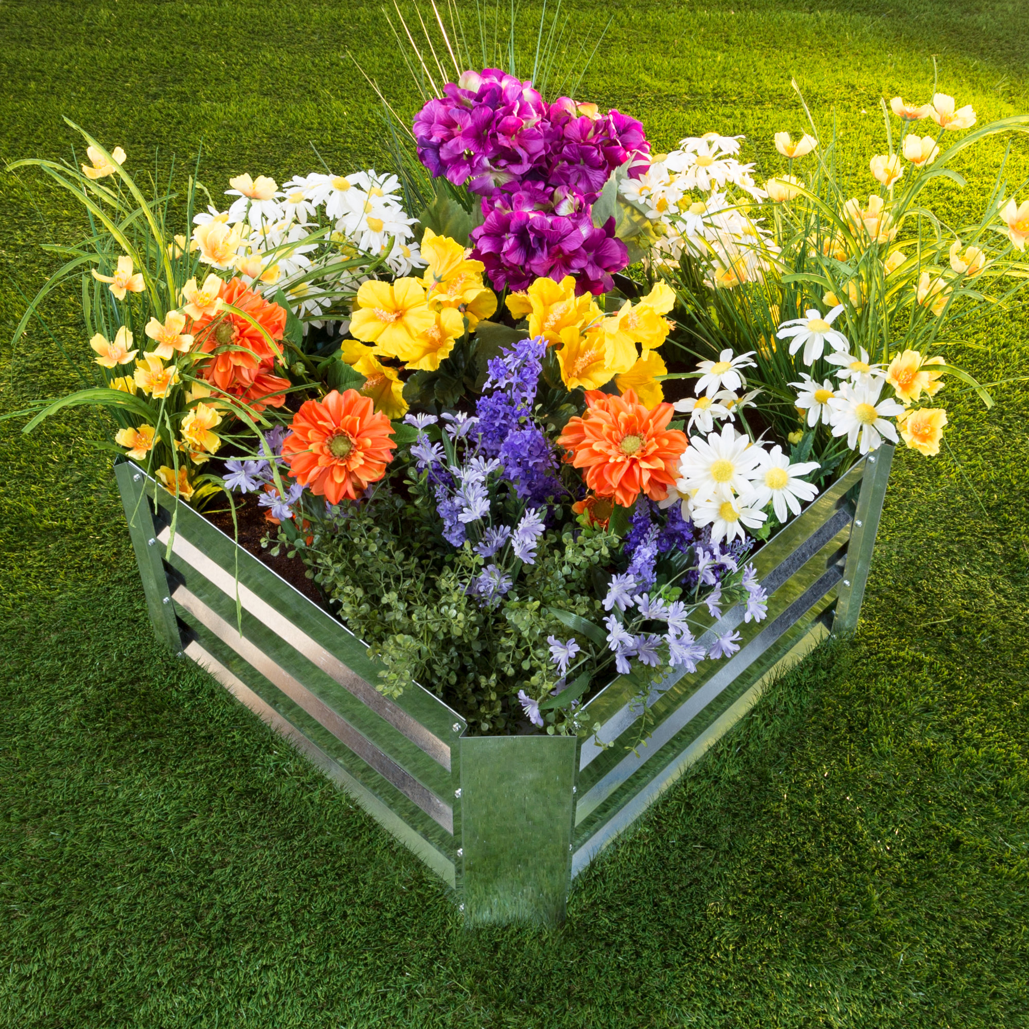 Pure Garden Galvanized Raised Garden Bed and Plant Holder Kit With