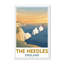 The Needles, England - Isle Of Wight Cliffs At Sunset | Romantic Travel Poster. Giclee Print On Wrapped Canvas. Wall Art, Home Decor - Natural Landmarks, England - Wrapped Canvas Print-337831420