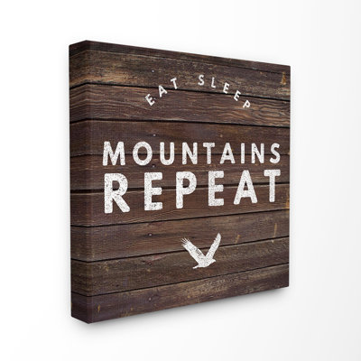 « en planches look manger sleep montagne repeat typographie », impression