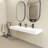 59" Wall Mounted Double Basin Sink Solid Surface Rectangular Bathroom Sink With Faucet Hole