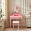 Ensemble de coiffeuse avec miroir et tabouret rembourré Princess