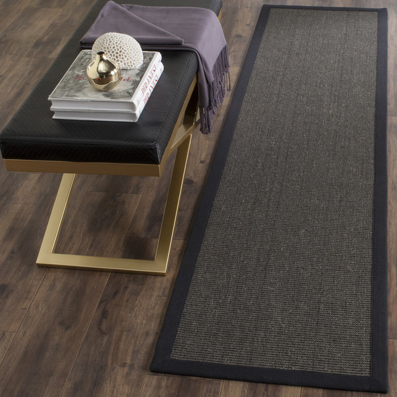 Tapis gris anthracite en jute / sisal Dollard, Tapis de couloir 2 pi 6 po x 8 pi