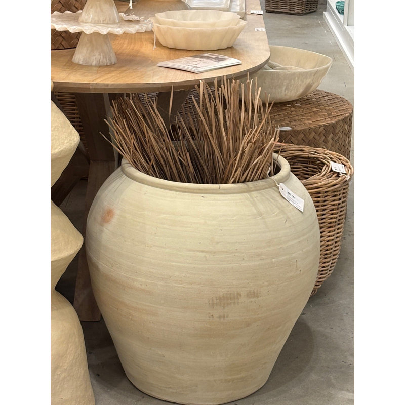 Terracotta Pot Dia 39,4 po blanc, H 24 po x l 28 po x P 28 po