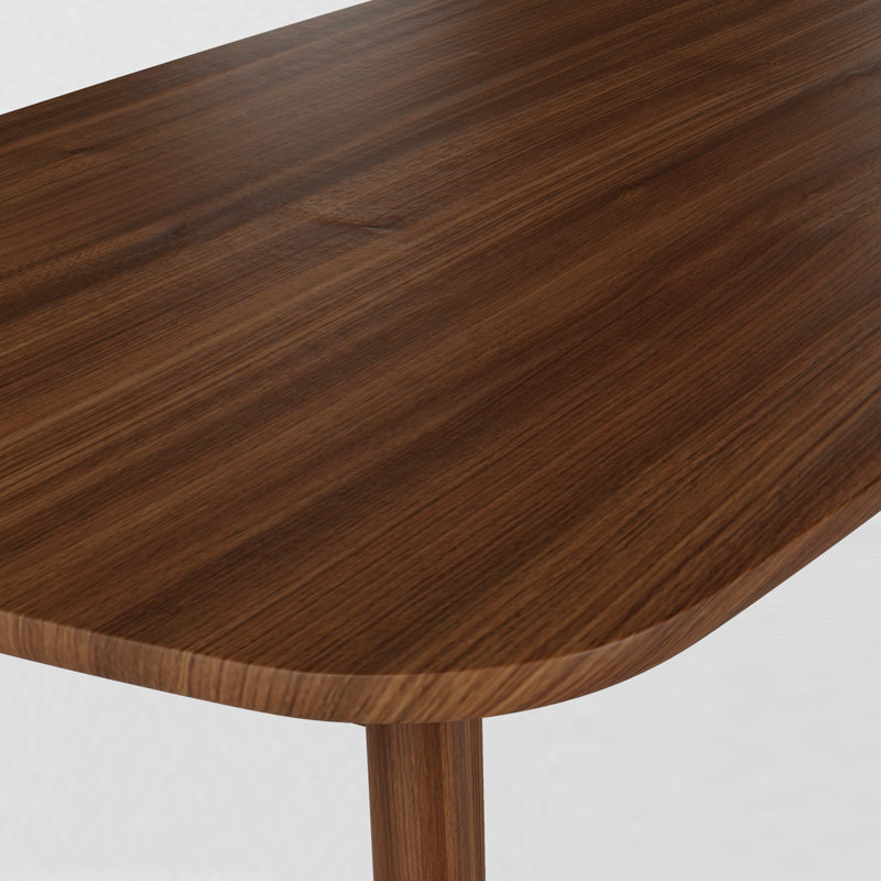 Studio Solid Oak Dining Table, 29" H x 70.75" L x 39.5" D, Walnut Dark