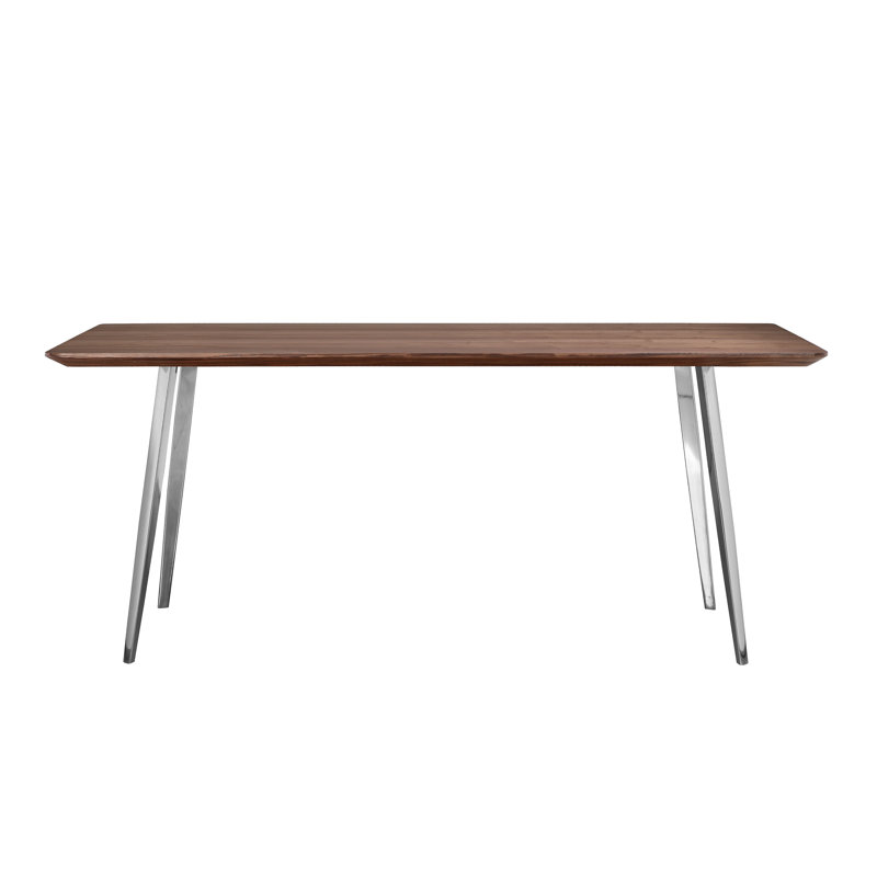 Hal Retro Mid-Century Dining Table – 6-person Wood Dining Table - Modern Dining Table with Walnut Brown Top for Kitchen or Dining Room
