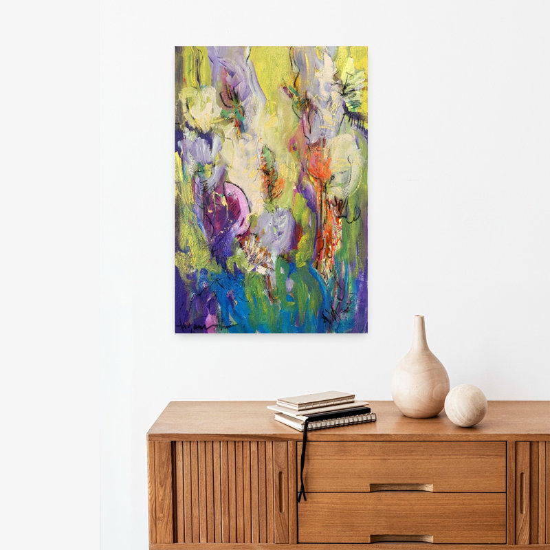 Art contemporain abstrait coloré, 24" H x 16" W