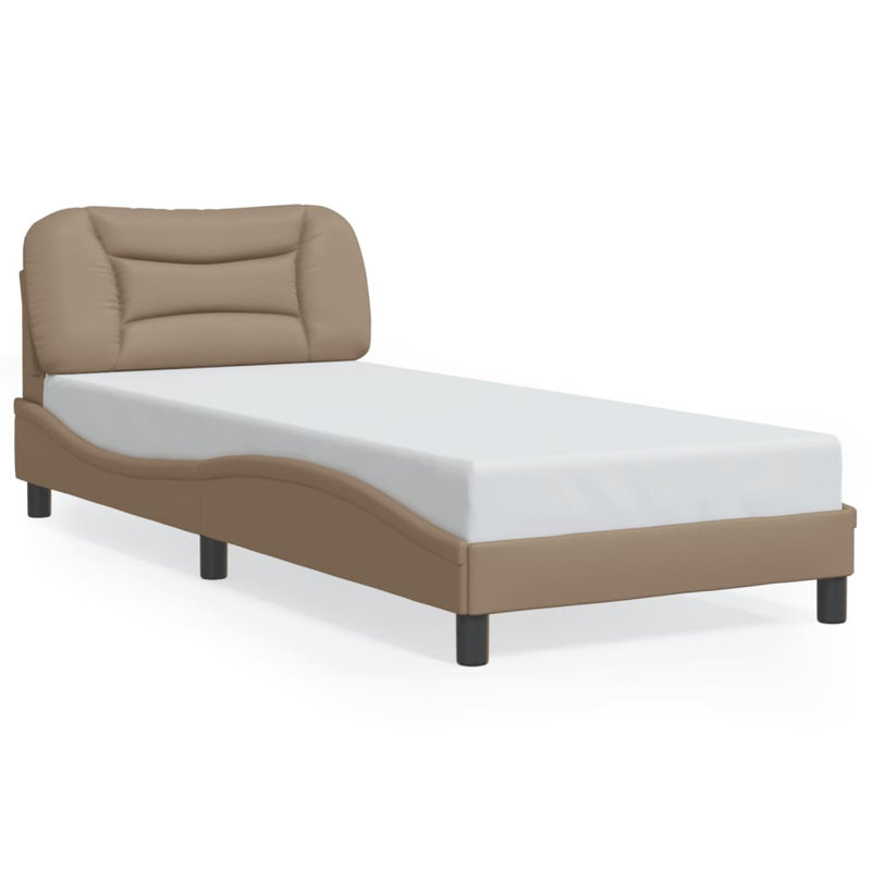 Structure de lit sans matelas Vidaxl 35,4 po x 74,8 po Hvar Cappuccino, Simple, Cappuccino