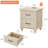 Nightstands With Charging Station, Side Table With Two Drawers, Beige-1433600551