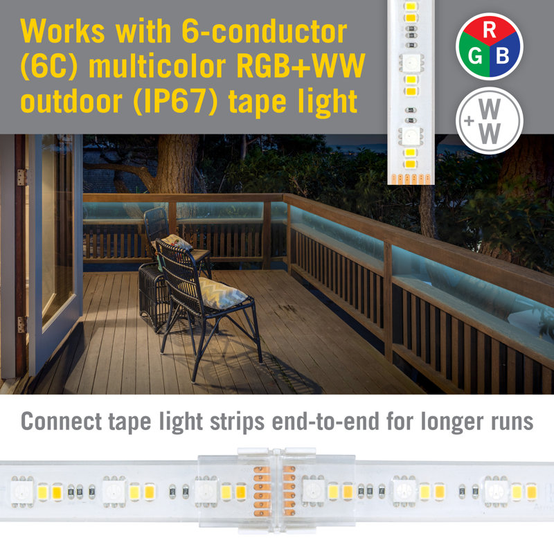 Connecteur de bande à 6 broches IP67