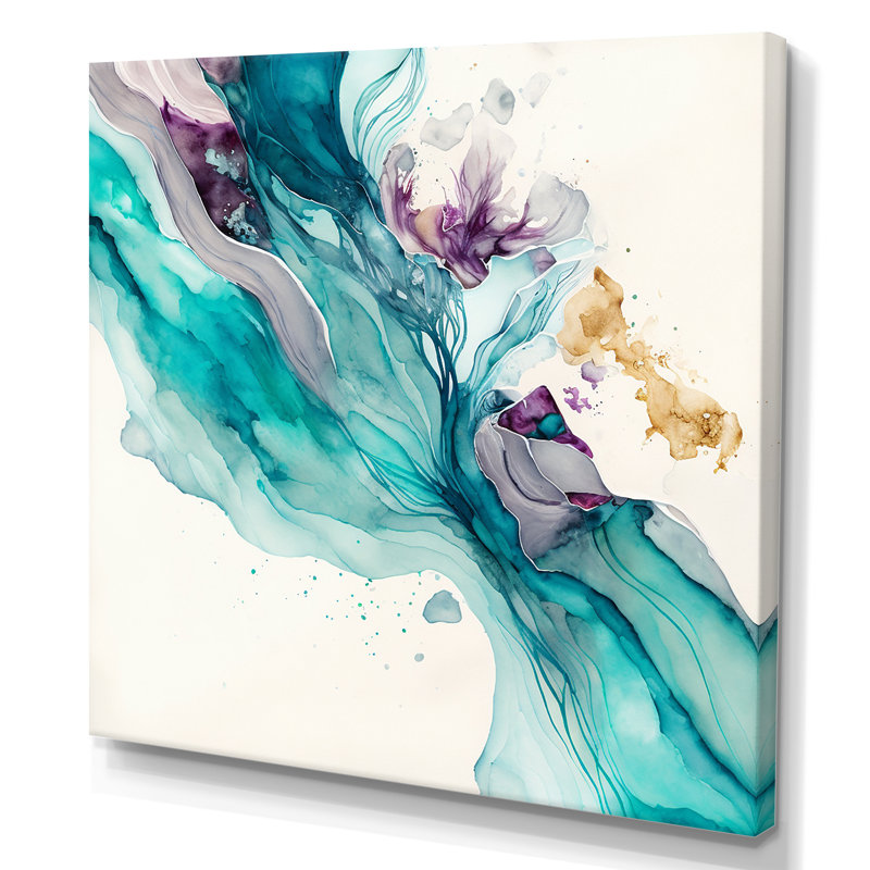 «Turquoise Waves in Paradise IV», reproduction sur toile, H 24 po x l 24 po x P 1 po, Toile tendue