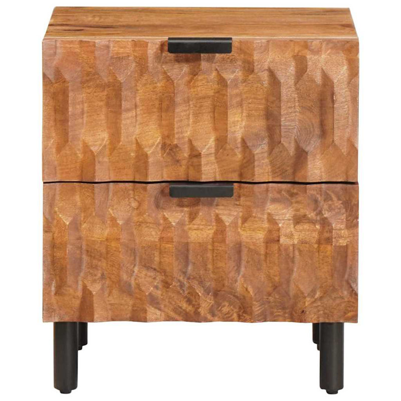 40cm W Solid Wood Bedside Table, Brown