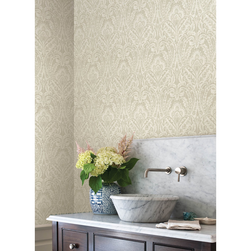 Berkshire Butter Damask Wallpaper, Beige