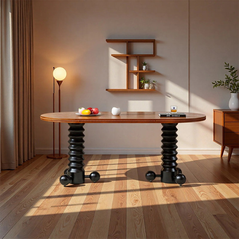 Retro fashion dining table, 29.92"H x 78.74"L x 35.43"W