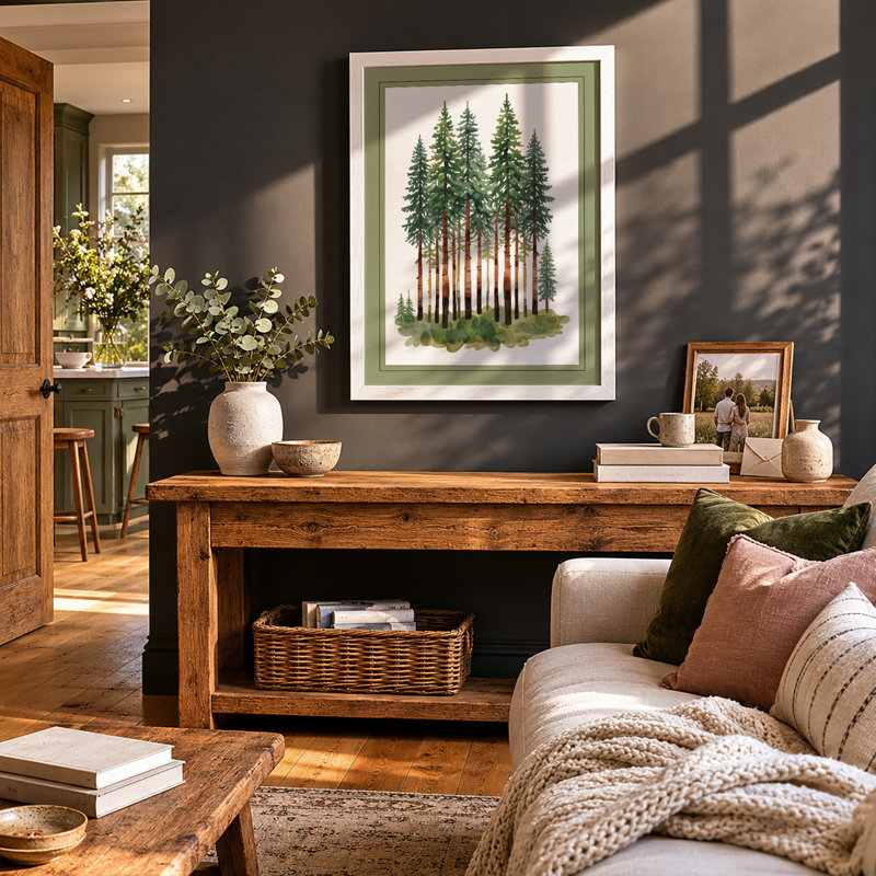 Forest Stand Botanical - Framed Print, A3 - 42.0 x 29.7 cm, White