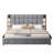 Upholstered Bed,with Reading Lamp and Usb Port, Wide Headboard,without Bedside Tables and Mattress,Velvet-36298985