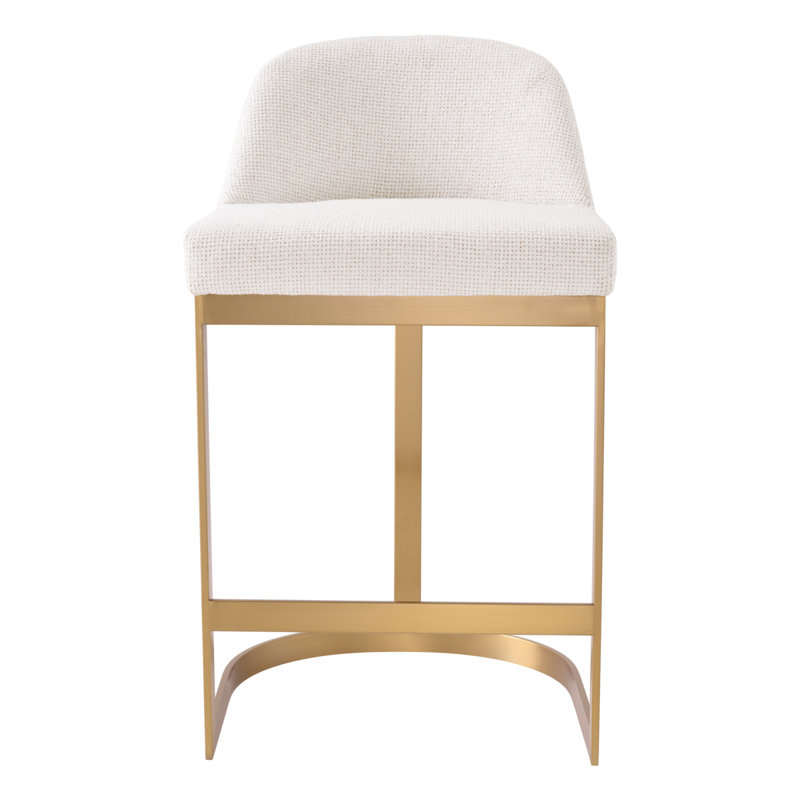 Condos Upholstered Stool with Metal Frame, Lyssa Off White, Counter Stool (26.77" Seat Height)