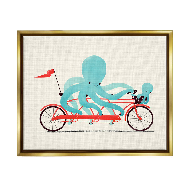 Vélo Octopus Tandem par Jay Fleck, Cadre flottant métallique doré, H 25 po x l 31 po x P 1,7 po