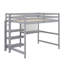 Lit mezzanine double en bois avec bureau, tablettes et tableau d'écriture