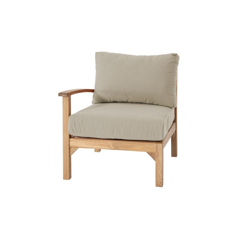 Fauteuil club d'extérieur en teck Huntington, Beige antique
