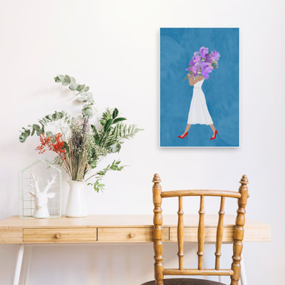Elegant Floral Stroll Elegant Modern Vibrant Iris Flower Spring Wall Art Print 1 Piece Wrapped Canvas Wall Art