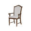 Ensemble de 2 chaises de salle à manger Feva, dossier festonné, polyester gris, brun cerise