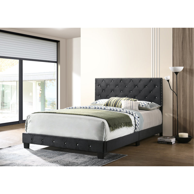 Anjelo Upholstered Standard Bed, King, Black