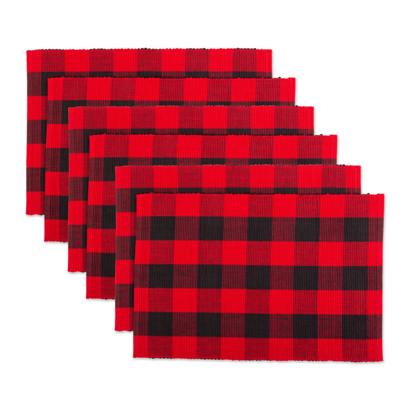 Napperon en coton 19 po wolsingham Buffalo, Rouge / Noir