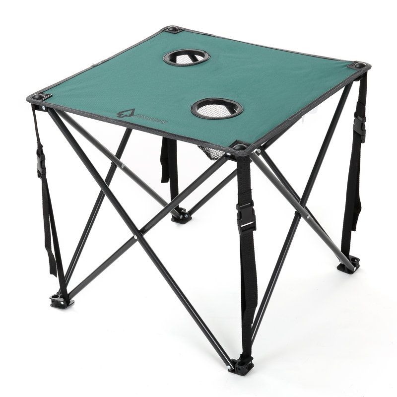 Square Metal Folding Outdoor Camping Table , 24'' in. W 22'' in. D, Green